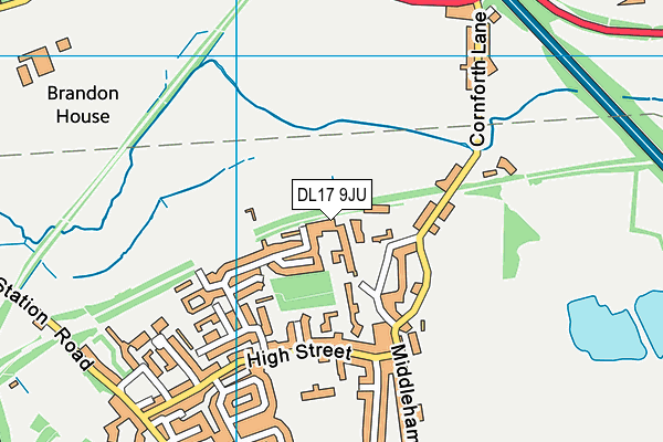 DL17 9JU map - OS VectorMap District (Ordnance Survey)