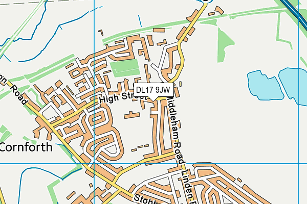 DL17 9JW map - OS VectorMap District (Ordnance Survey)