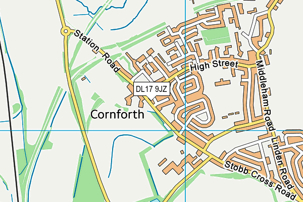 DL17 9JZ map - OS VectorMap District (Ordnance Survey)