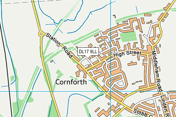 DL17 9LL map - OS VectorMap District (Ordnance Survey)