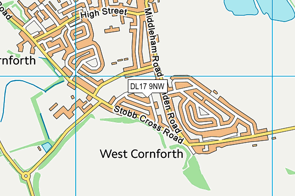 DL17 9NW map - OS VectorMap District (Ordnance Survey)