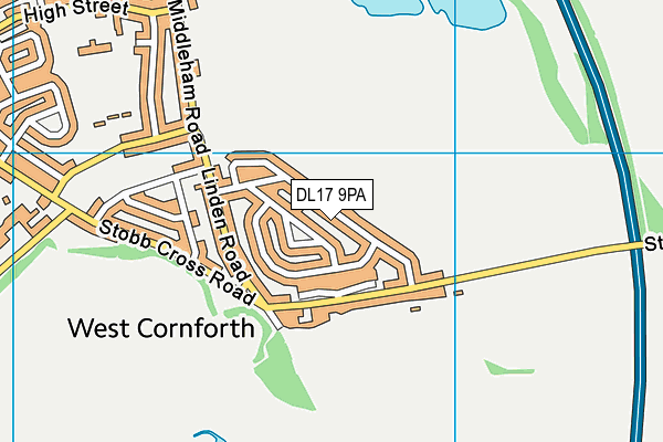 DL17 9PA map - OS VectorMap District (Ordnance Survey)