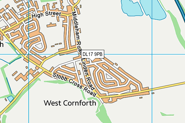DL17 9PB map - OS VectorMap District (Ordnance Survey)