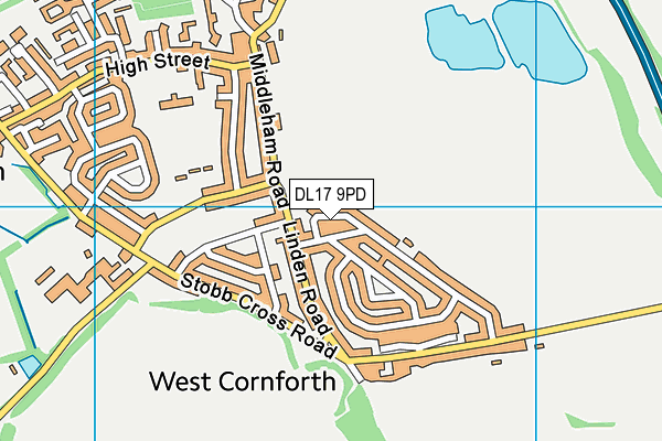 DL17 9PD map - OS VectorMap District (Ordnance Survey)