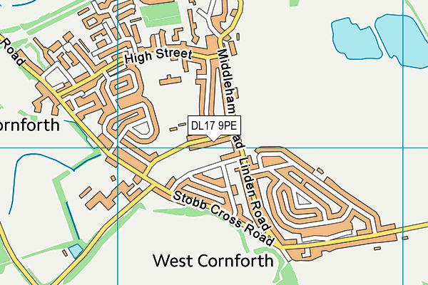 DL17 9PE map - OS VectorMap District (Ordnance Survey)