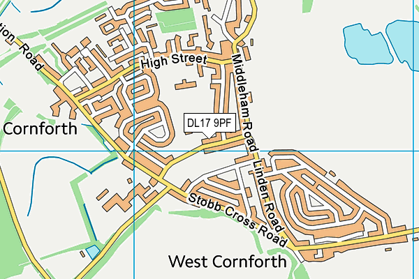 DL17 9PF map - OS VectorMap District (Ordnance Survey)