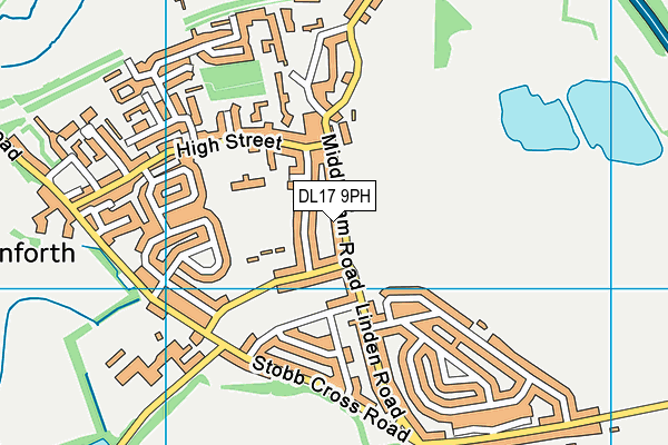DL17 9PH map - OS VectorMap District (Ordnance Survey)