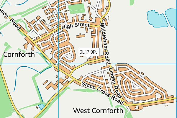 DL17 9PJ map - OS VectorMap District (Ordnance Survey)