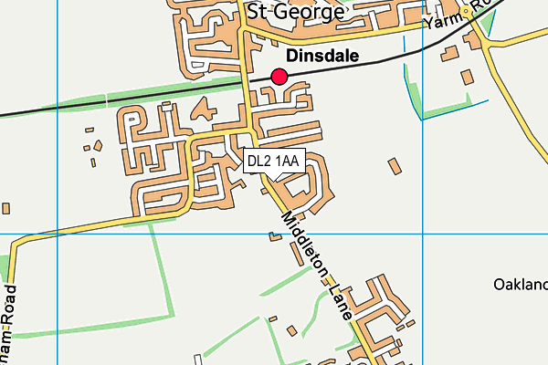 DL2 1AA map - OS VectorMap District (Ordnance Survey)
