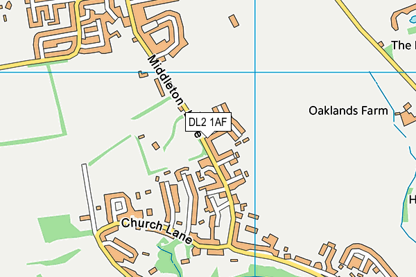 DL2 1AF map - OS VectorMap District (Ordnance Survey)