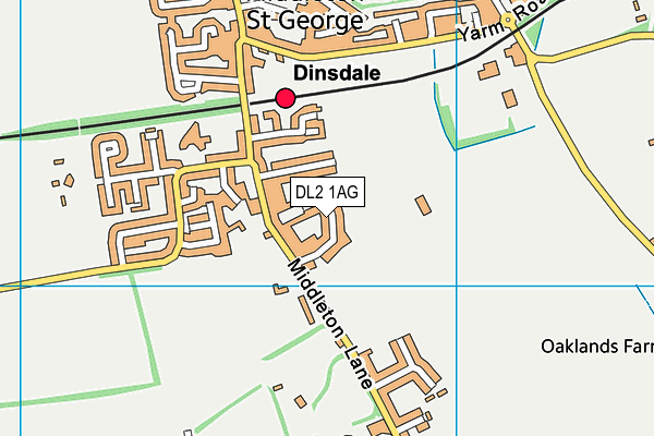 DL2 1AG map - OS VectorMap District (Ordnance Survey)