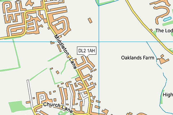 DL2 1AH map - OS VectorMap District (Ordnance Survey)