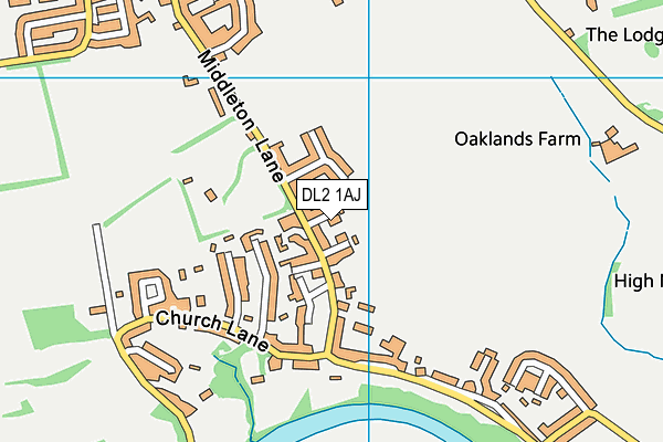 DL2 1AJ map - OS VectorMap District (Ordnance Survey)