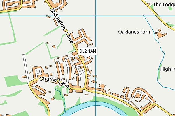 DL2 1AN map - OS VectorMap District (Ordnance Survey)