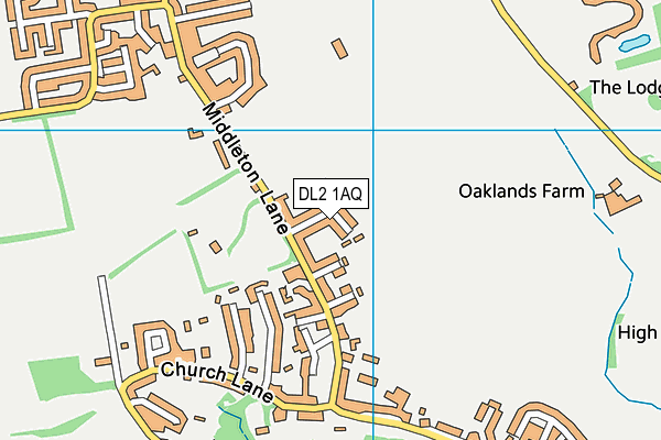 DL2 1AQ map - OS VectorMap District (Ordnance Survey)