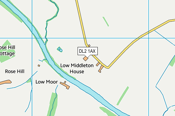 DL2 1AX map - OS VectorMap District (Ordnance Survey)