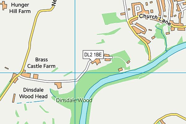 DL2 1BE map - OS VectorMap District (Ordnance Survey)