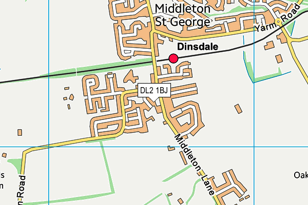 DL2 1BJ map - OS VectorMap District (Ordnance Survey)