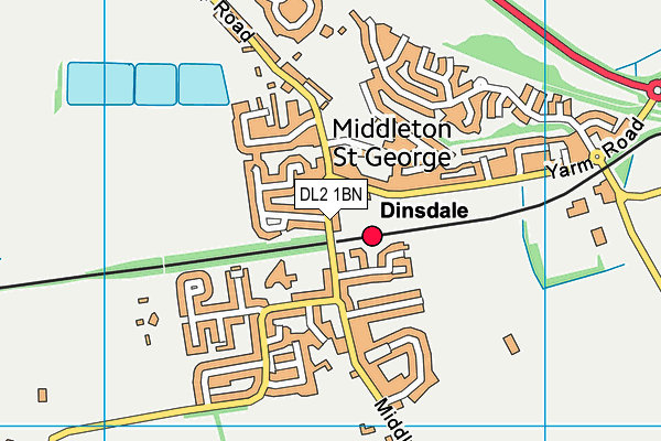 DL2 1BN map - OS VectorMap District (Ordnance Survey)