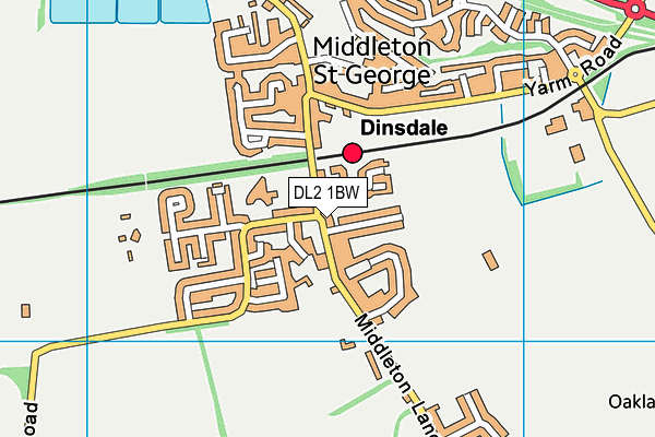 DL2 1BW map - OS VectorMap District (Ordnance Survey)