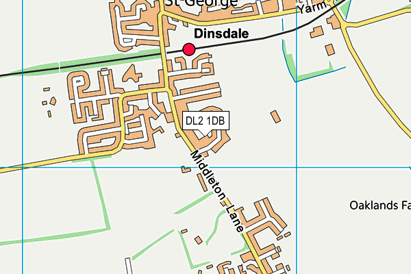 DL2 1DB map - OS VectorMap District (Ordnance Survey)