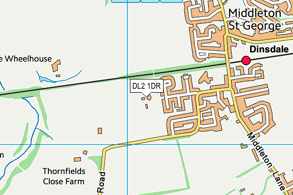 DL2 1DR map - OS VectorMap District (Ordnance Survey)