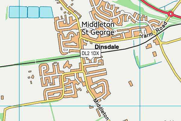 DL2 1DX map - OS VectorMap District (Ordnance Survey)