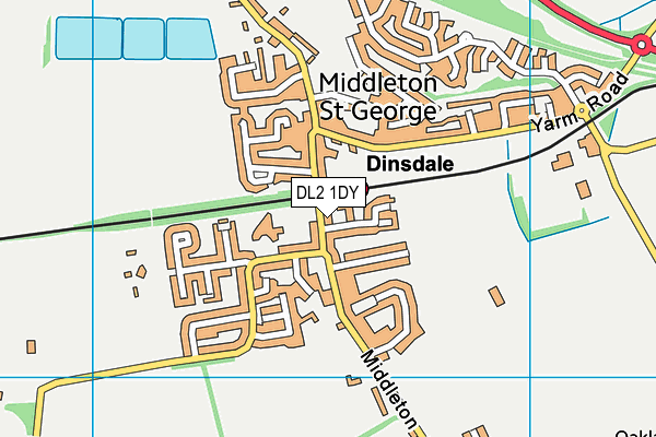 DL2 1DY map - OS VectorMap District (Ordnance Survey)