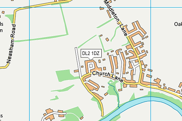 DL2 1DZ map - OS VectorMap District (Ordnance Survey)