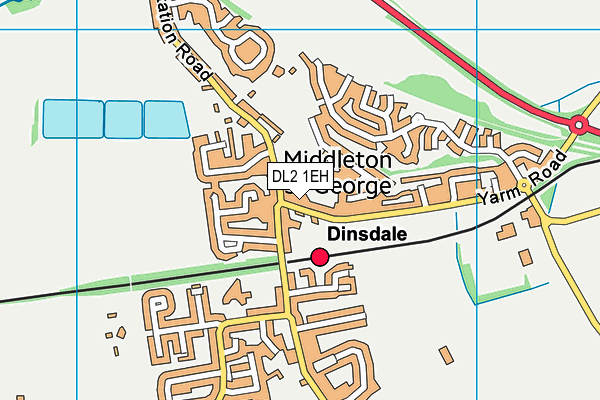 DL2 1EH map - OS VectorMap District (Ordnance Survey)