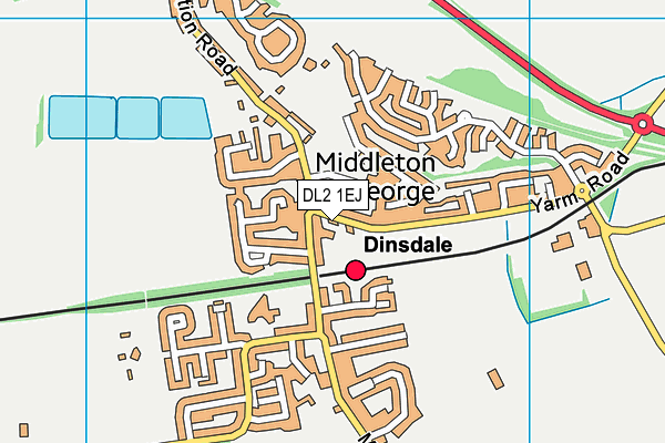 DL2 1EJ map - OS VectorMap District (Ordnance Survey)