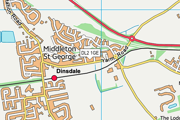 DL2 1GE map - OS VectorMap District (Ordnance Survey)