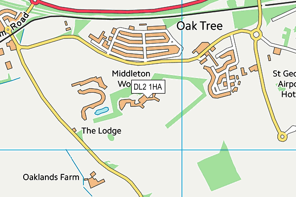 DL2 1HA map - OS VectorMap District (Ordnance Survey)