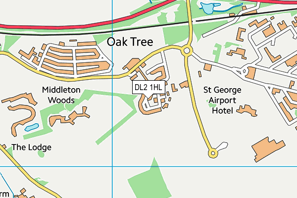 DL2 1HL map - OS VectorMap District (Ordnance Survey)