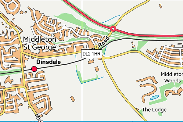 DL2 1HR map - OS VectorMap District (Ordnance Survey)