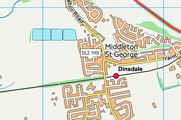 DL2 1HS map - OS VectorMap District (Ordnance Survey)