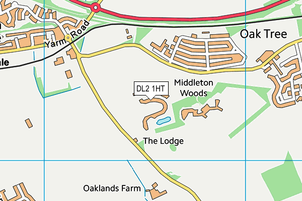 DL2 1HT map - OS VectorMap District (Ordnance Survey)