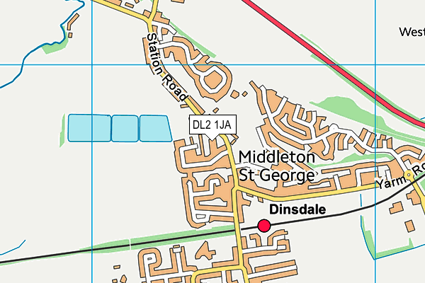 DL2 1JA map - OS VectorMap District (Ordnance Survey)