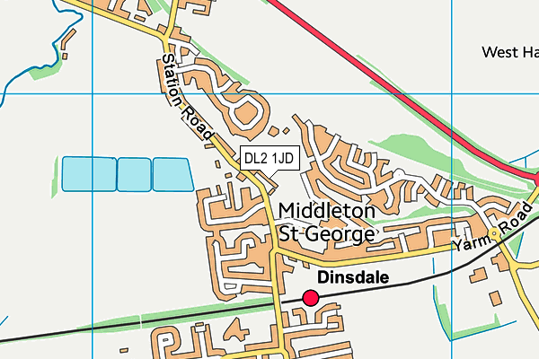 DL2 1JD map - OS VectorMap District (Ordnance Survey)