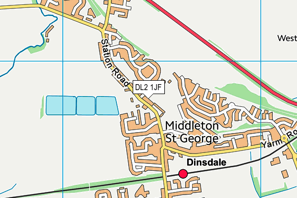 DL2 1JF map - OS VectorMap District (Ordnance Survey)