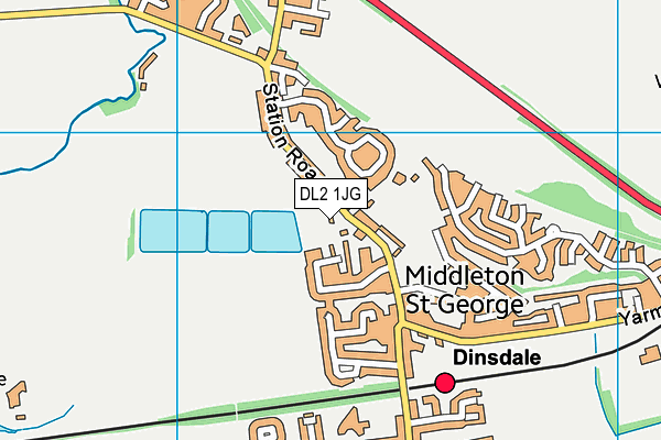 DL2 1JG map - OS VectorMap District (Ordnance Survey)