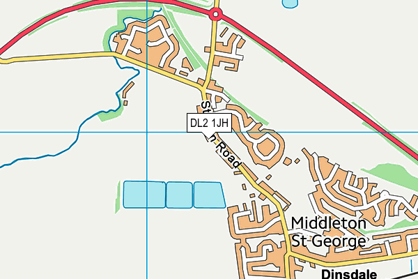 DL2 1JH map - OS VectorMap District (Ordnance Survey)