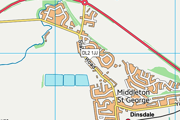 DL2 1JJ map - OS VectorMap District (Ordnance Survey)