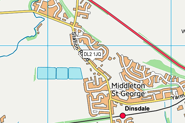 DL2 1JQ map - OS VectorMap District (Ordnance Survey)