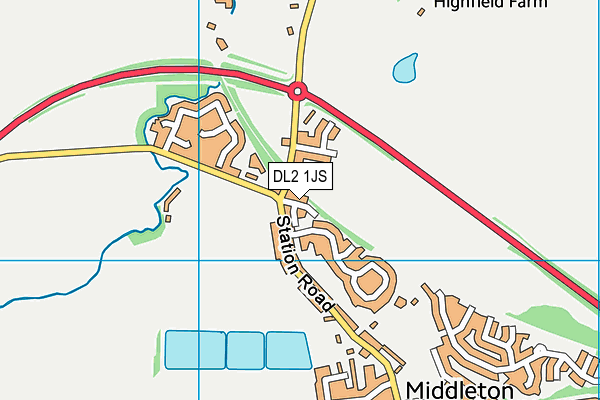 DL2 1JS map - OS VectorMap District (Ordnance Survey)