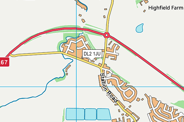 DL2 1JU map - OS VectorMap District (Ordnance Survey)