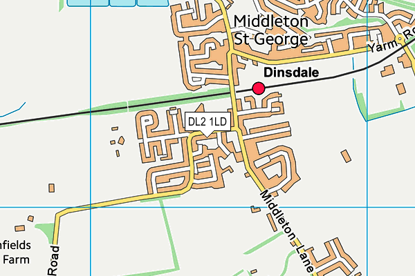 DL2 1LD map - OS VectorMap District (Ordnance Survey)