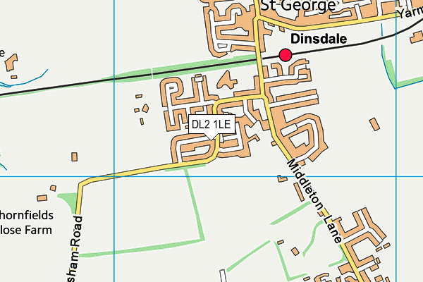 DL2 1LE map - OS VectorMap District (Ordnance Survey)