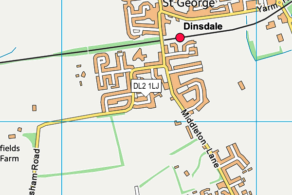 DL2 1LJ map - OS VectorMap District (Ordnance Survey)