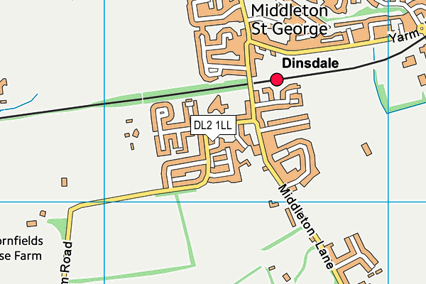 DL2 1LL map - OS VectorMap District (Ordnance Survey)